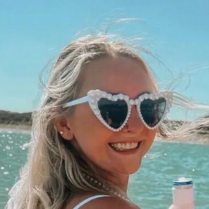 White heart sunglasses